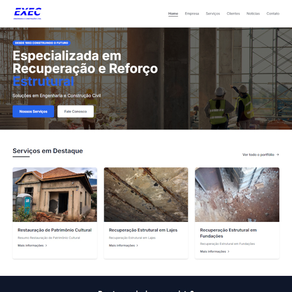 Exec Engenharia e Constru��es | Skabe Marketing Digital