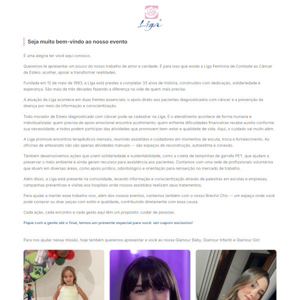 Liga Evento Beneficiente | Skabe Marketing Digital